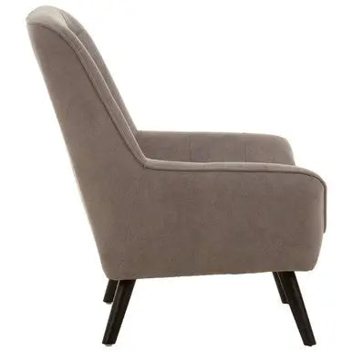 Stockholm Grey Linen Effect Button Tufted Accent Chair