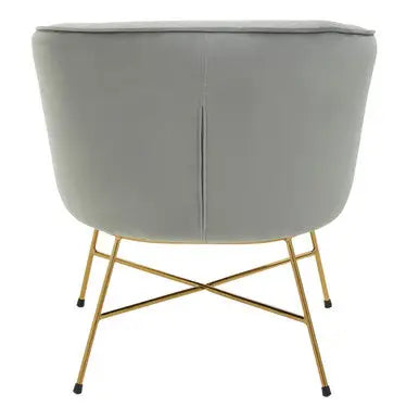 Stockholm Grey Velvet Curved Accent Chair