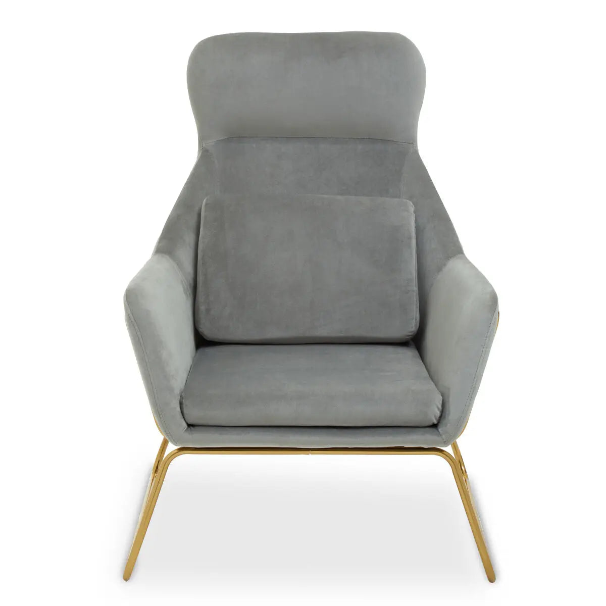 Stockholm Grey Velvet High Back Armchair