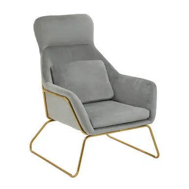 Stockholm Grey Velvet High Back Armchair