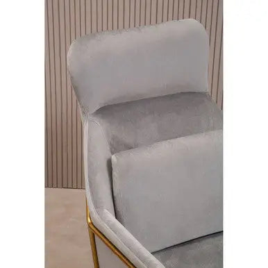 Stockholm Grey Velvet High Back Armchair