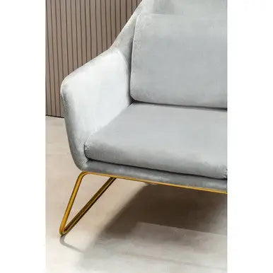 Stockholm Grey Velvet High Back Armchair