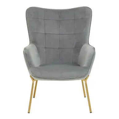 Stockholm Grey Velvet Tufted Chair