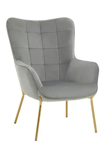 Stockholm Grey Velvet Tufted Chair