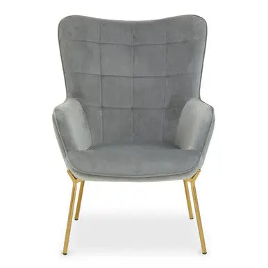 Stockholm Grey Velvet Tufted Chair