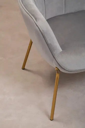 Stockholm Grey Velvet Tufted Chair
