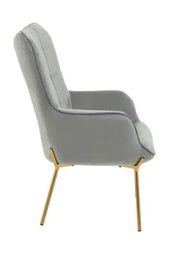 Stockholm Grey Velvet Tufted Chair