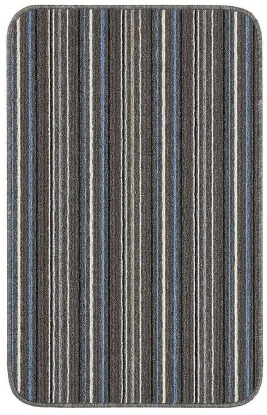 Stockholm Lead/Light Blue Washable Mat