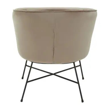 Stockholm Mink Velvet Curved Accent Chair