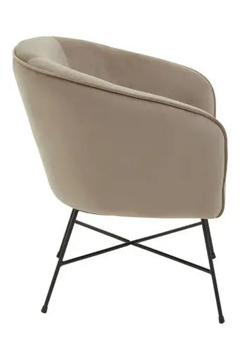 Stockholm Mink Velvet Curved Accent Chair