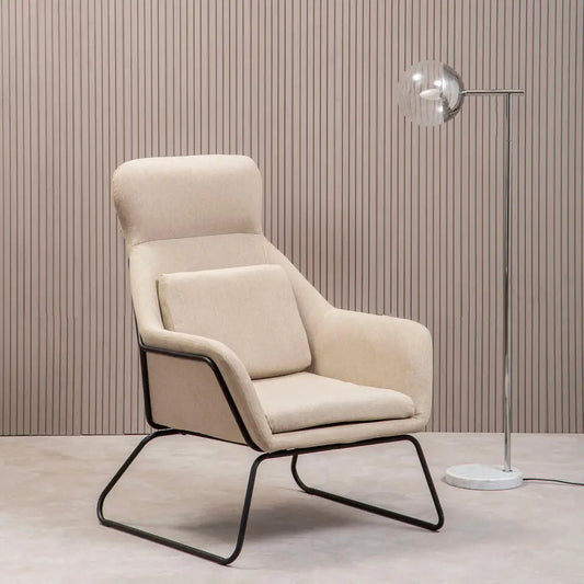 Stockholm Natural Chair With Black Metal Frame