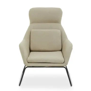 Stockholm Natural Fabric Chair with Black Metal Frame