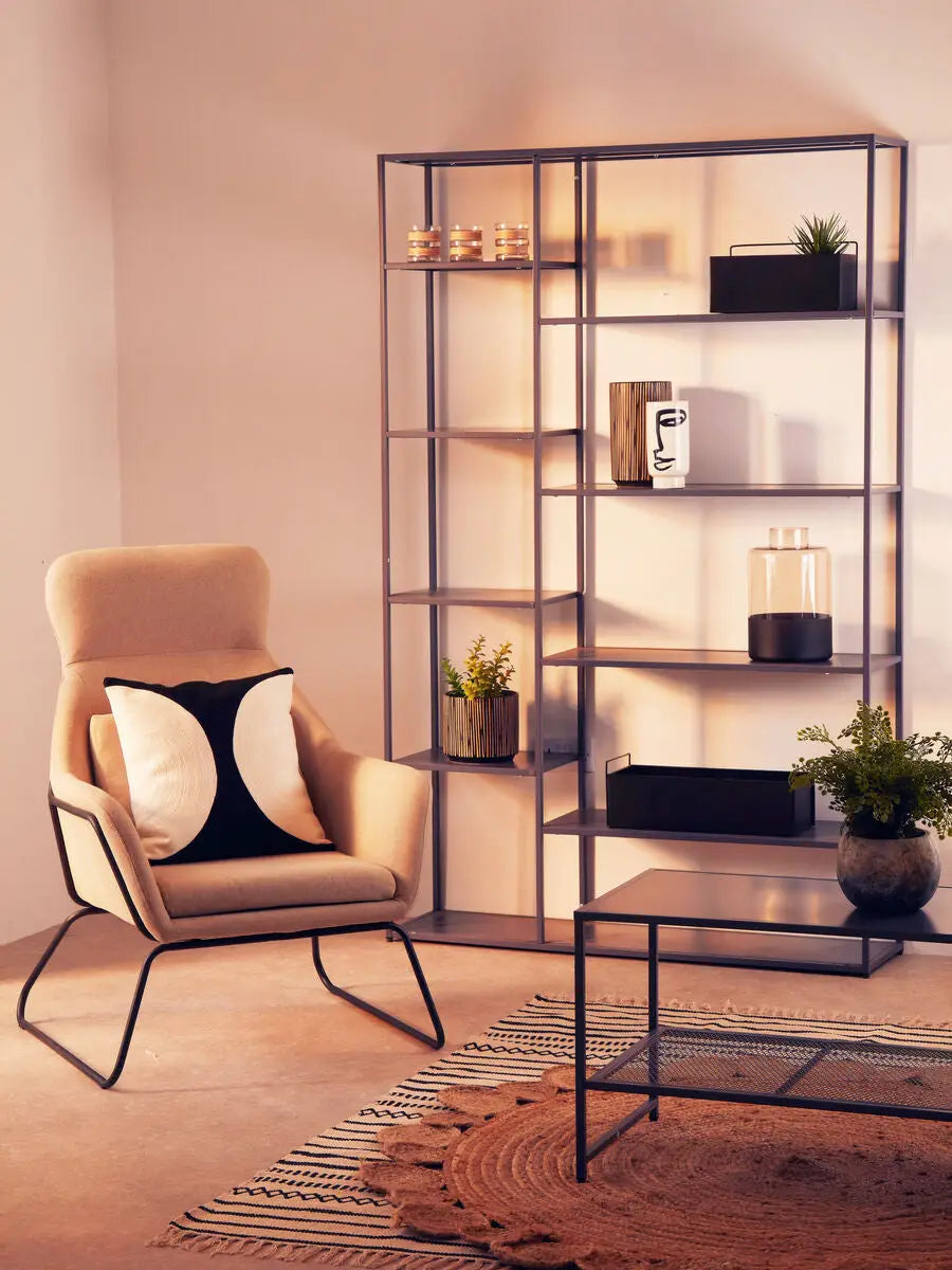 Stockholm Natural Fabric High Back Armchair