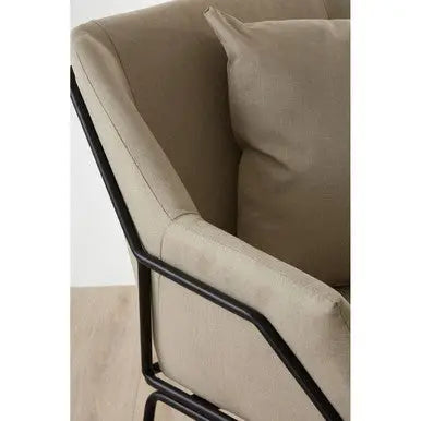 Stockholm Stone Fabric Armchair with Cushion