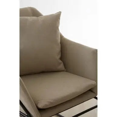 Stockholm Stone Fabric Armchair with Cushion