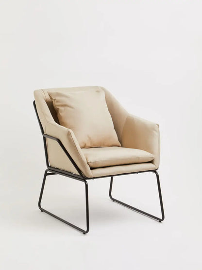 Stockholm Stone Fabric Armchair with Cushion