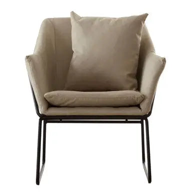 Stockholm Stone Fabric Armchair with Cushion