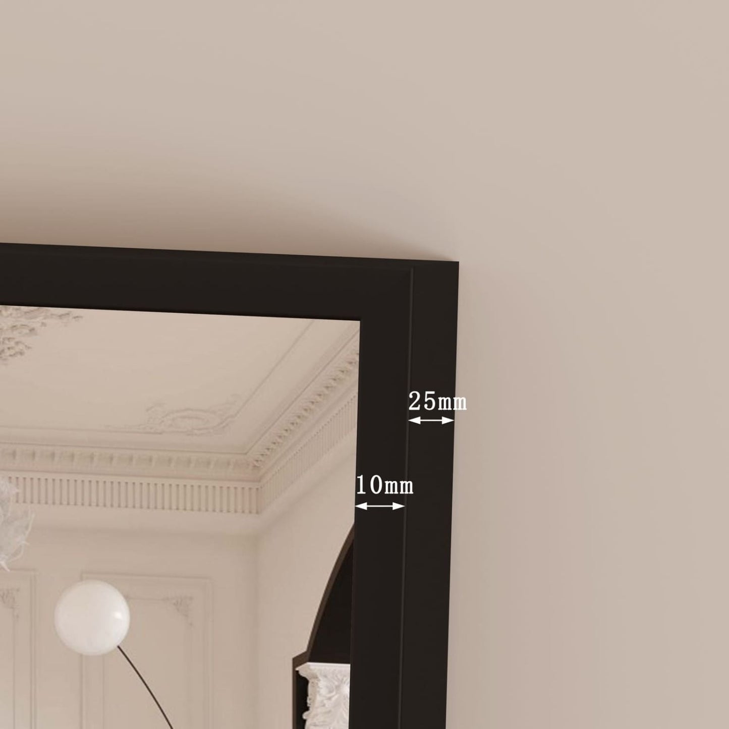 Takara - Full Length Black Metal Rectangle Mirror - 180cm x 105cm
