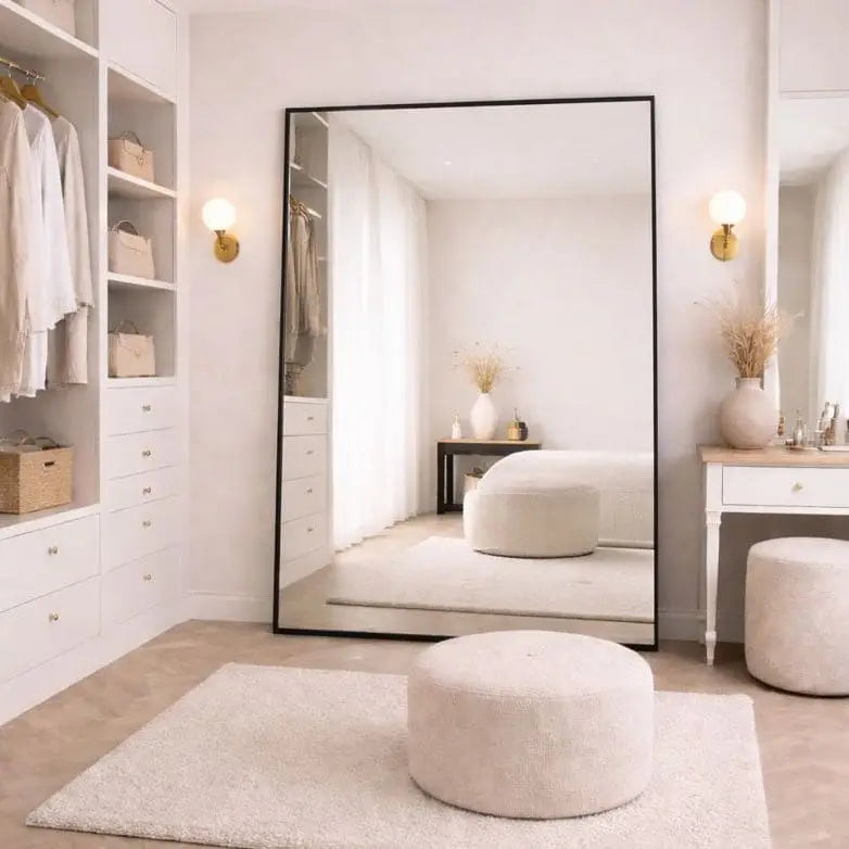 Takara - Full Length Black Metal Rectangle Mirror - 200cm x 120cm