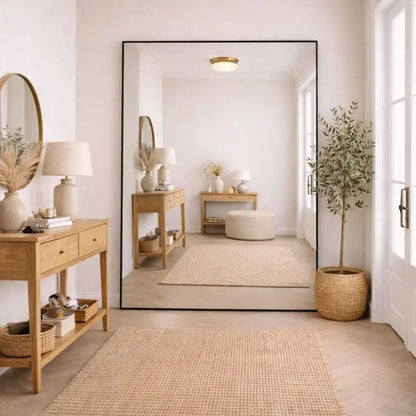 Takara - Full Length Black Metal Rectangle Mirror - 200cm x 120cm