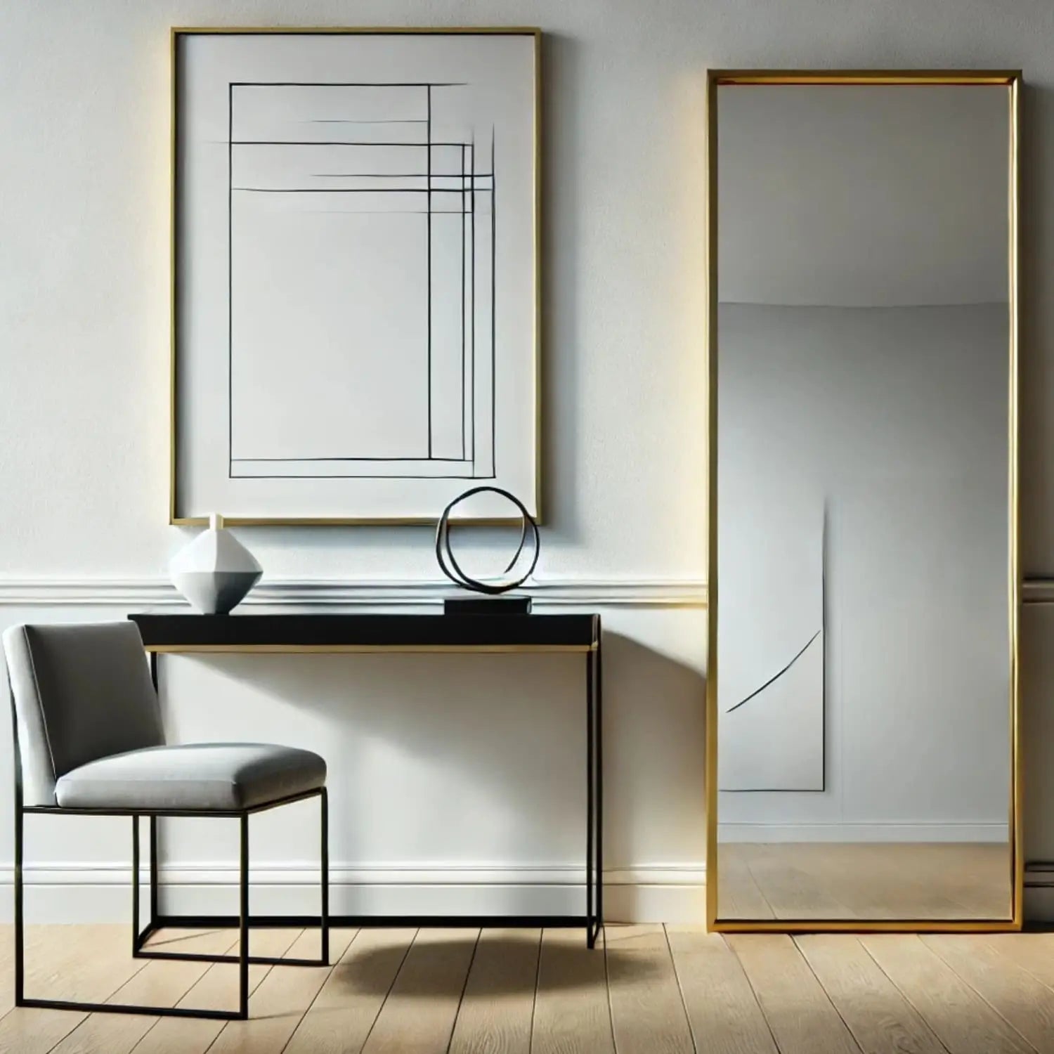 Takara- Full Length Gold Metal Rectangle Mirror - 160cm x 60cm - Mirror