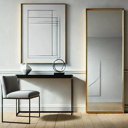 Takara- Full Length Gold Metal Rectangle Mirror - 160cm x 60cm