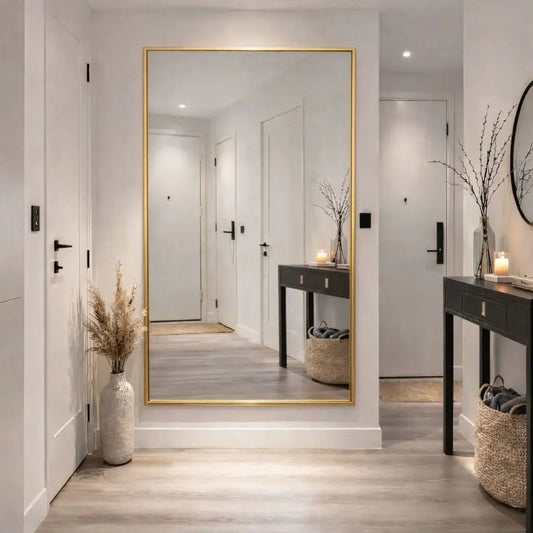 Takara - Full Length Gold Metal Rectangle Mirror - 180cm x 105cm