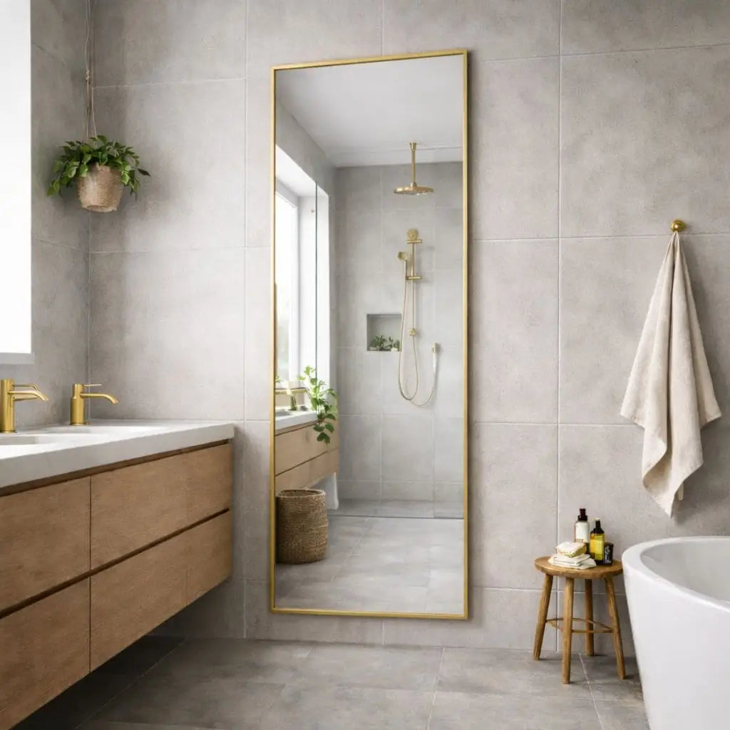 Takara - Full Length Gold Metal Rectangle Mirror - 180cm x 60cm