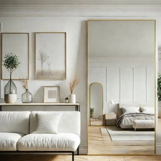 Takara - Full Length Gold Metal Rectangle Mirror - 180cm x 90cm