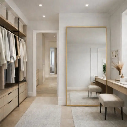 Takara - Full Length Gold Metal Rectangle Mirror - 180cm x 90cm