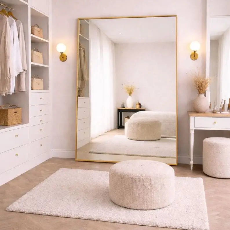 Takara - Full Length Gold Metal Rectangle Mirror - 200cm x 120cm