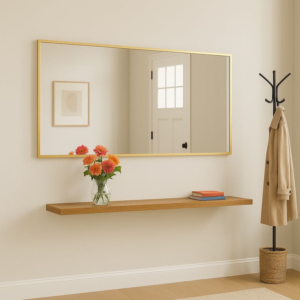 Takara - Full Length Leaner Gold Metal Rectangle Mirror - 180cm x 90cm
