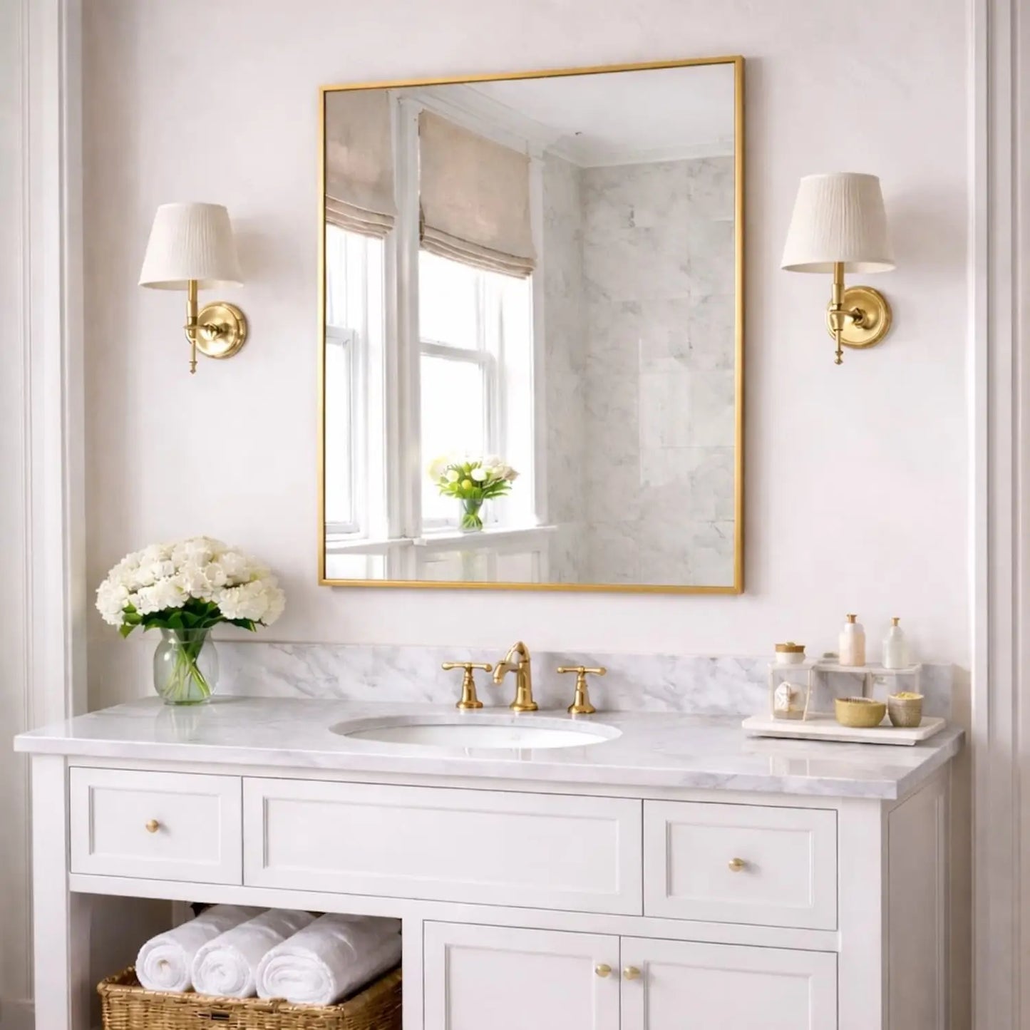Takara - Gold Metal Rectangle Mirror - 120cm x 95cm