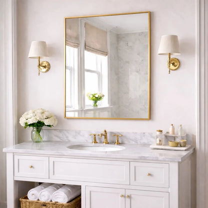 Takara - Gold Metal Rectangle Mirror - 120cm x 95cm