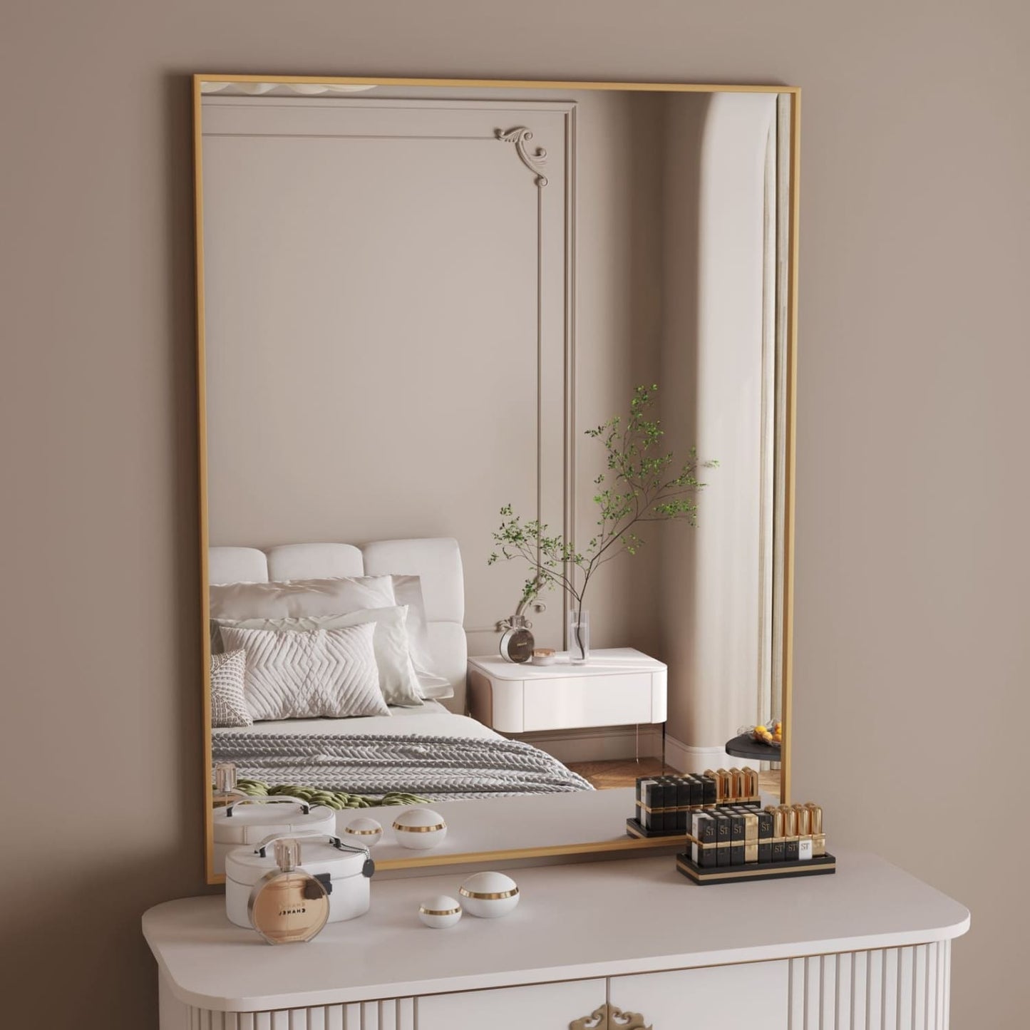 Takara - Gold Metal Rectangle Mirror - 120cm x 95cm