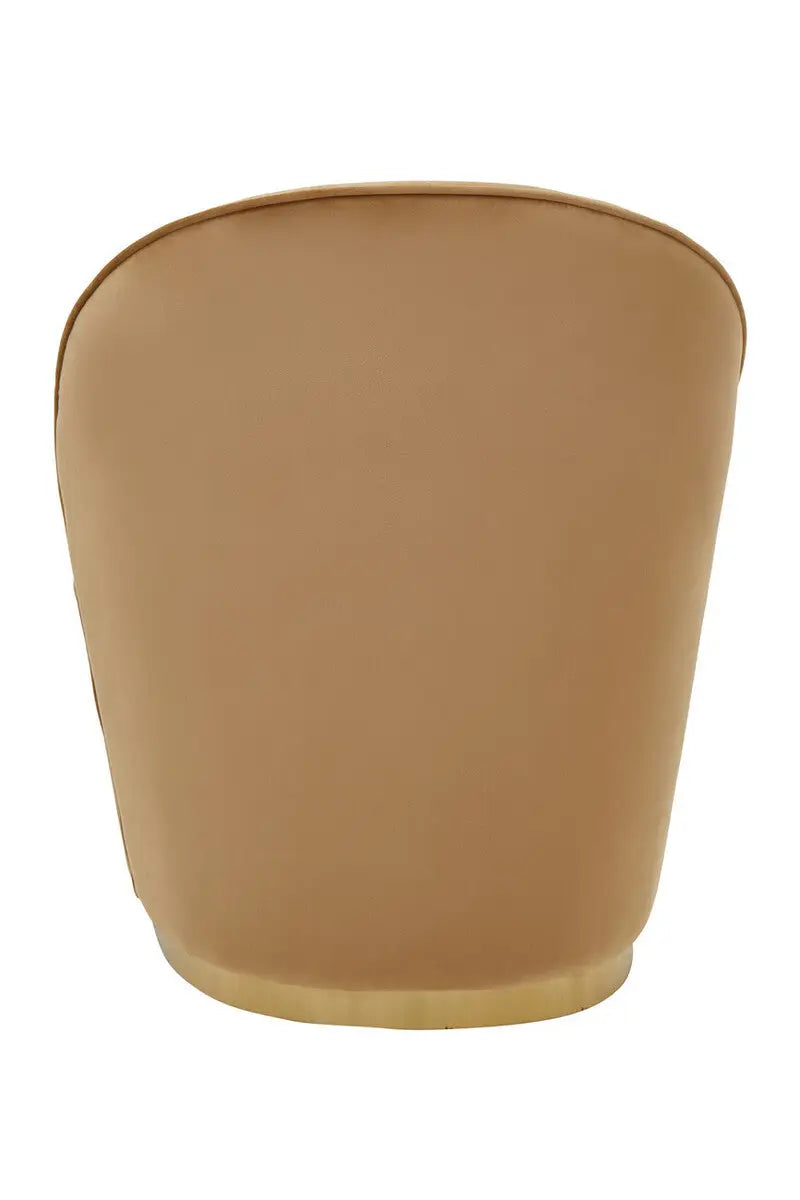 Tamra Beige Velvet Chair with Gold Finish Base