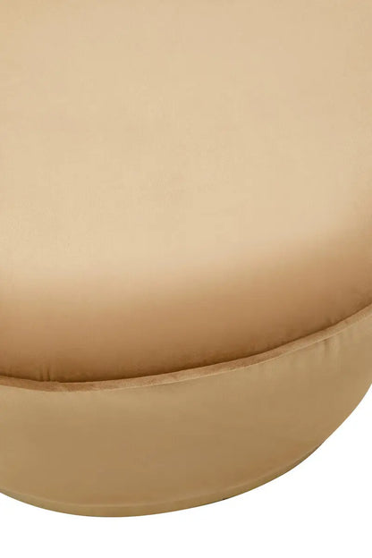 Tamra Beige Velvet Chair with Gold Finish Base