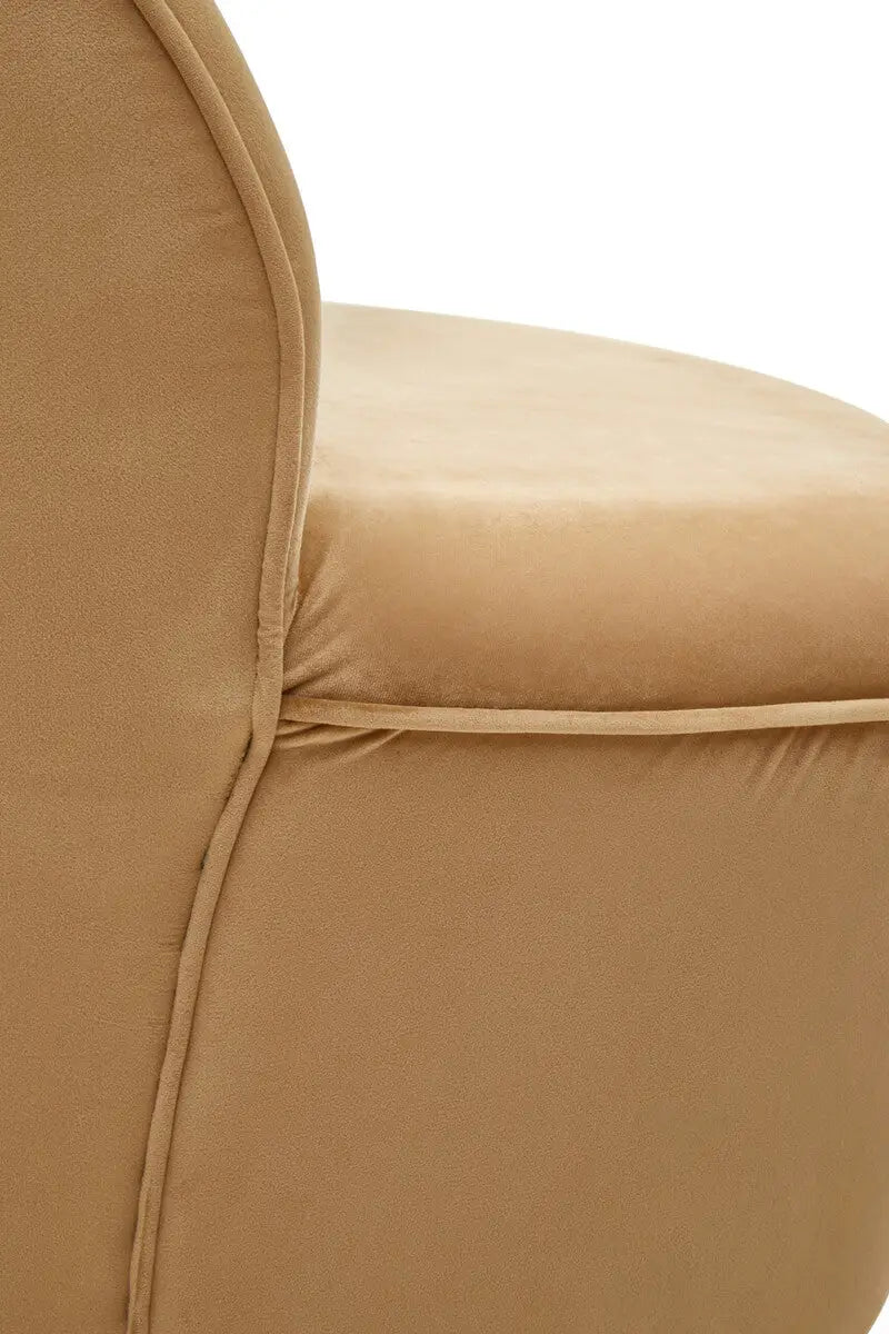 Tamra Beige Velvet Gold Base Chair