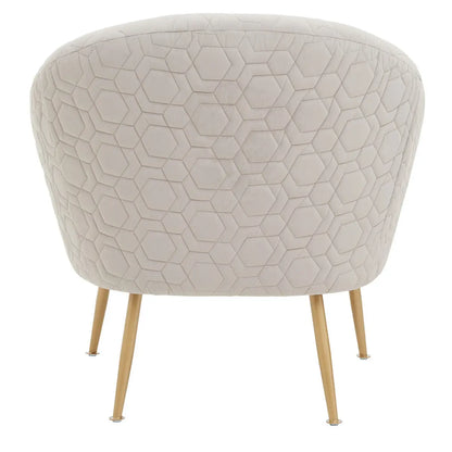 Tania Beige Velvet Statement Chair with Gold Finish Legs