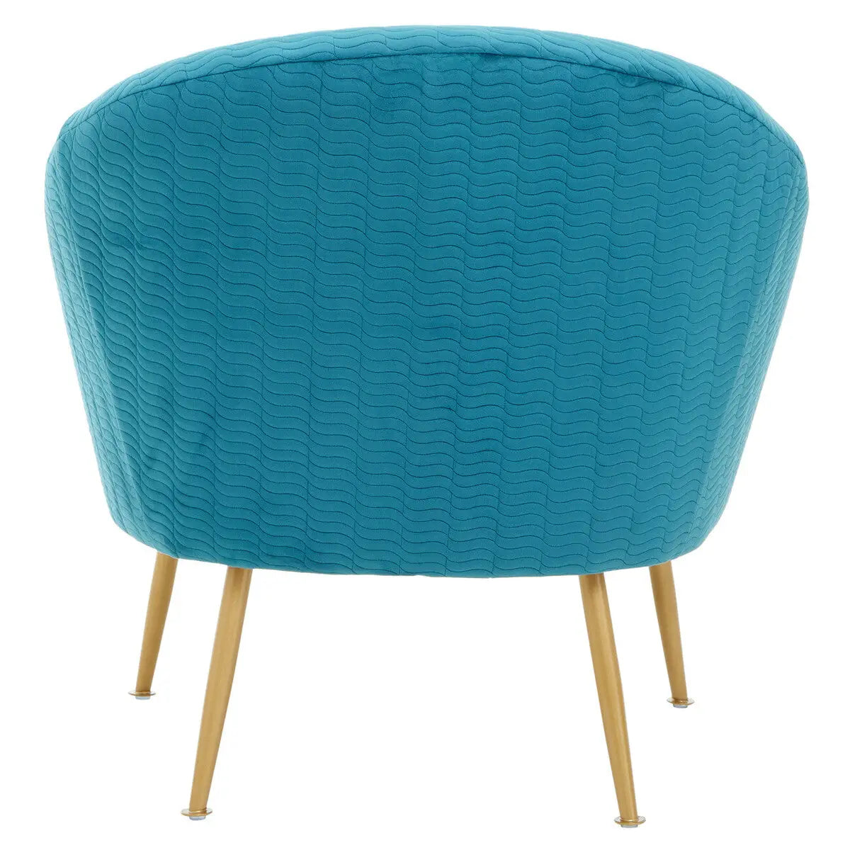 Tania Blue Wood and Metal Occasional Chair with Curved Back
