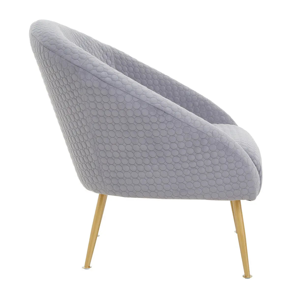 Tania Grey Velvet Statement Chair with Gold Finish Legs