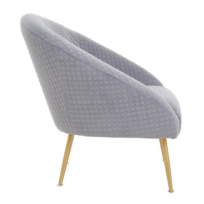 Tania Grey Velvet Statement Chair with Gold Finish Legs
