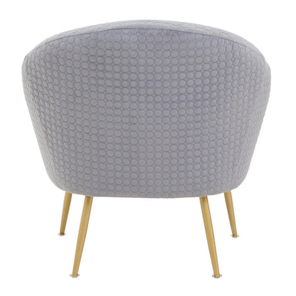 Tania Grey Velvet Statement Chair with Gold Finish Legs