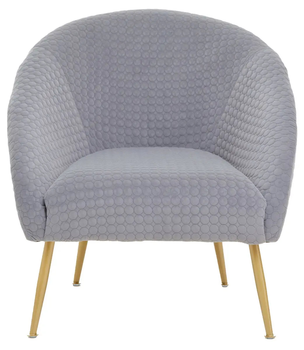 Tania Grey Velvet Statement Chair with Gold Finish Legs