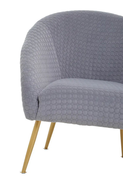 Tania Grey Velvet Statement Chair with Gold Finish Legs