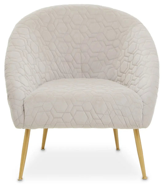 Tania Natural Wood and Metal Occasional Chair with Curved Back