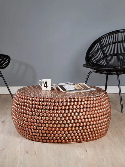 Templar Copper Finish Beaded Coffee Table