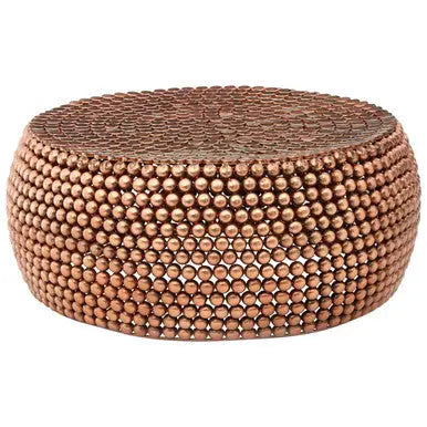 Templar Copper Finish Beaded Coffee Table