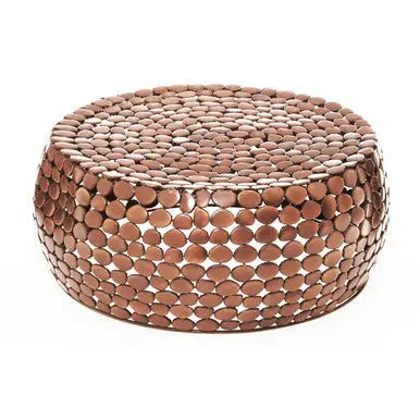 Templar Copper Finish Pebble Design Coffee Table