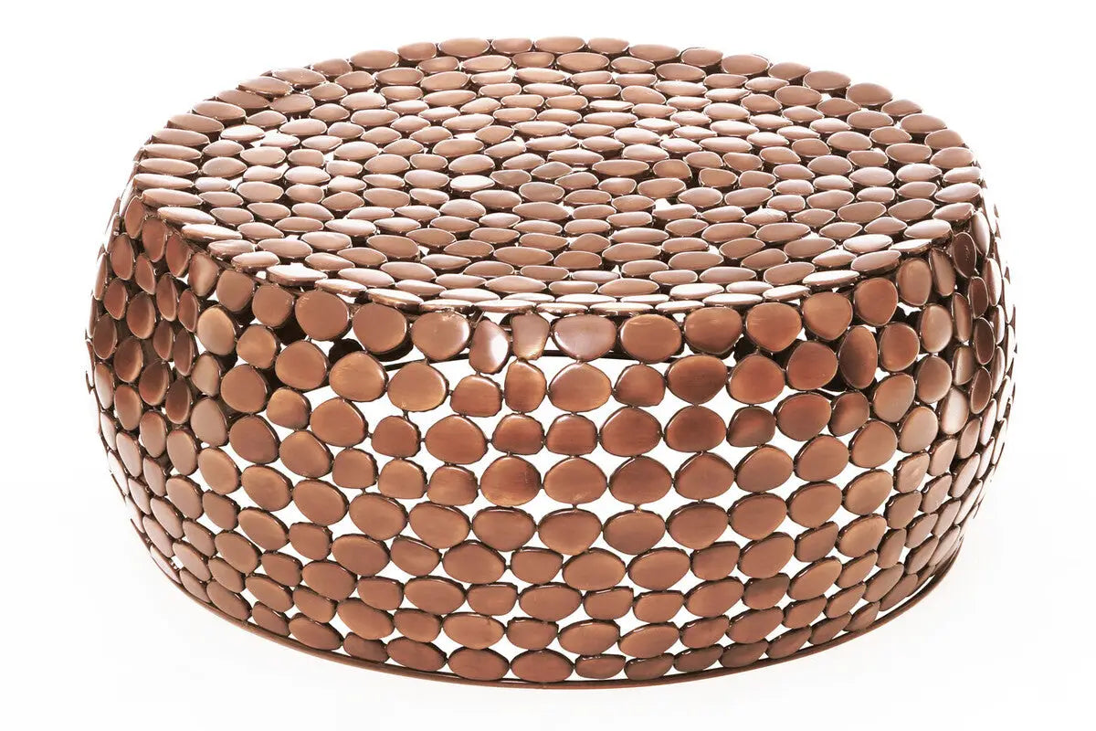 Templar Copper Finish Pebble Design Coffee Table